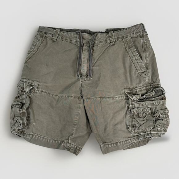 VTG Polo Ralph Lauren Surplus Green Military Cargo Shorts Men's Size 38 Y2K - Picture 1 of 9
